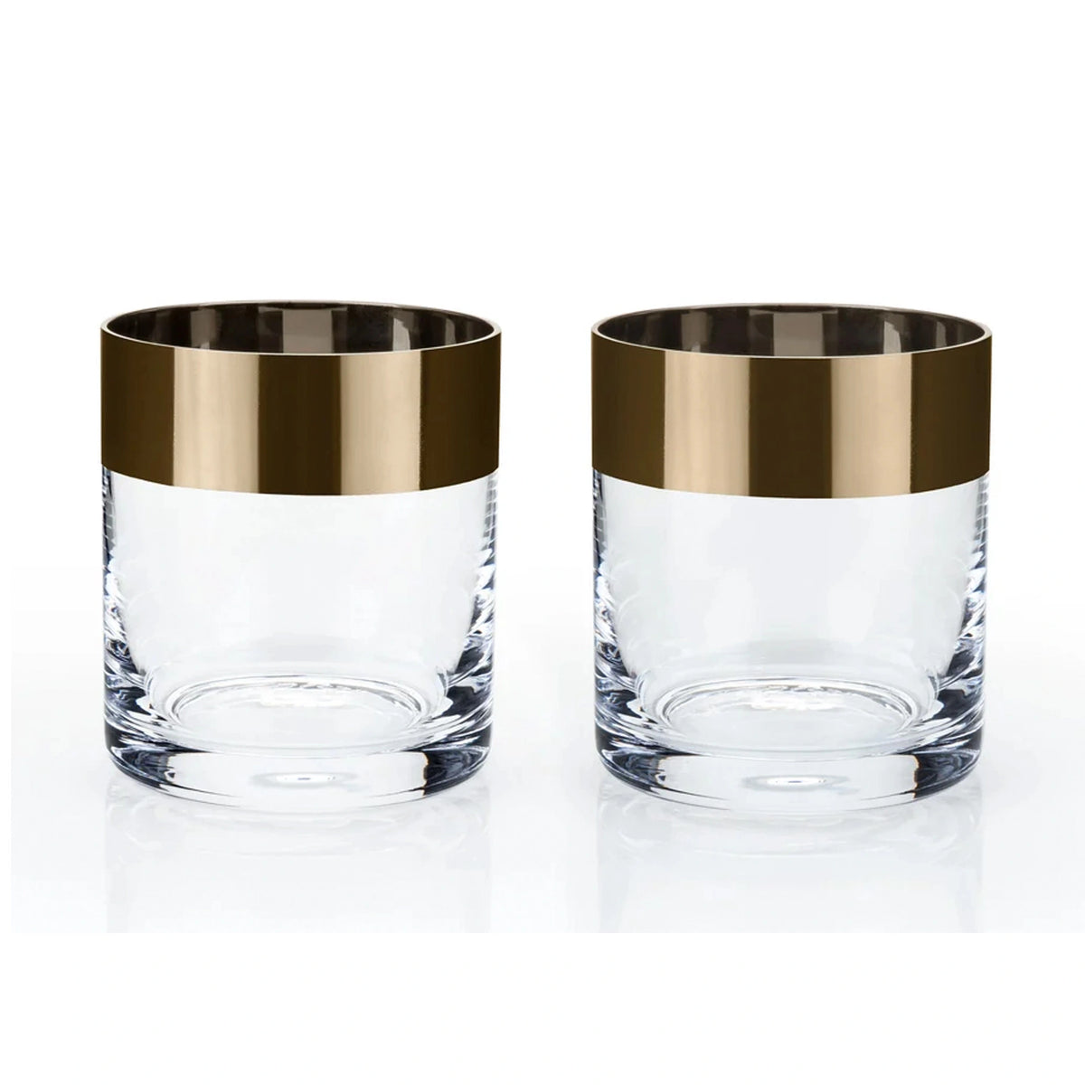 Vasos Old Fashioned con Borde en Bronce