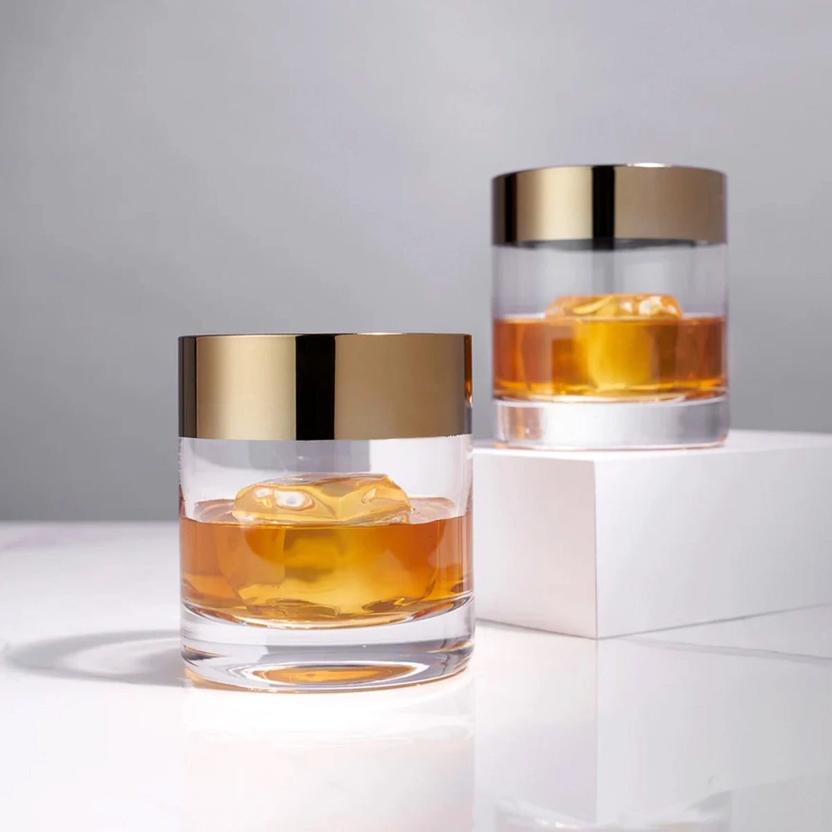 Vasos Old Fashioned con Borde en Bronce