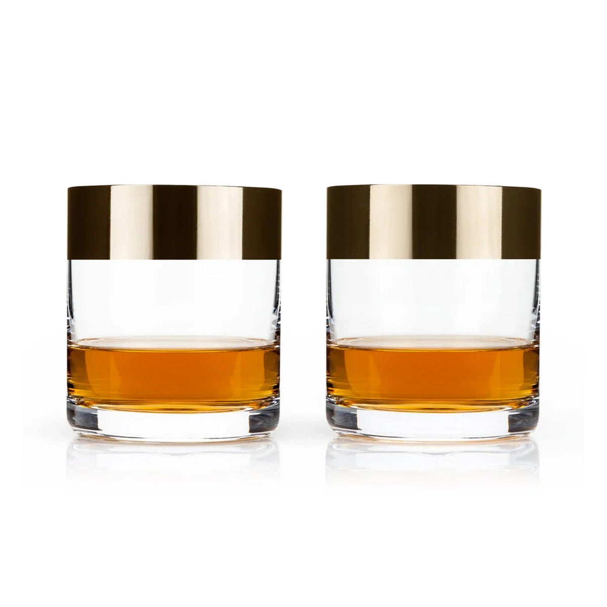 Vasos Old Fashioned con Borde en Bronce