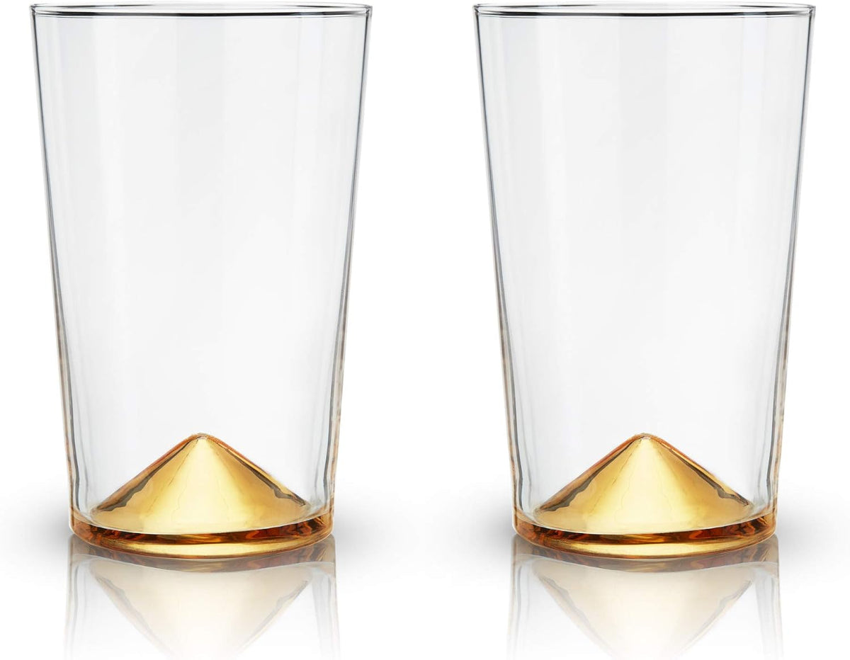 Vasos Highball con Base Angular Dorada