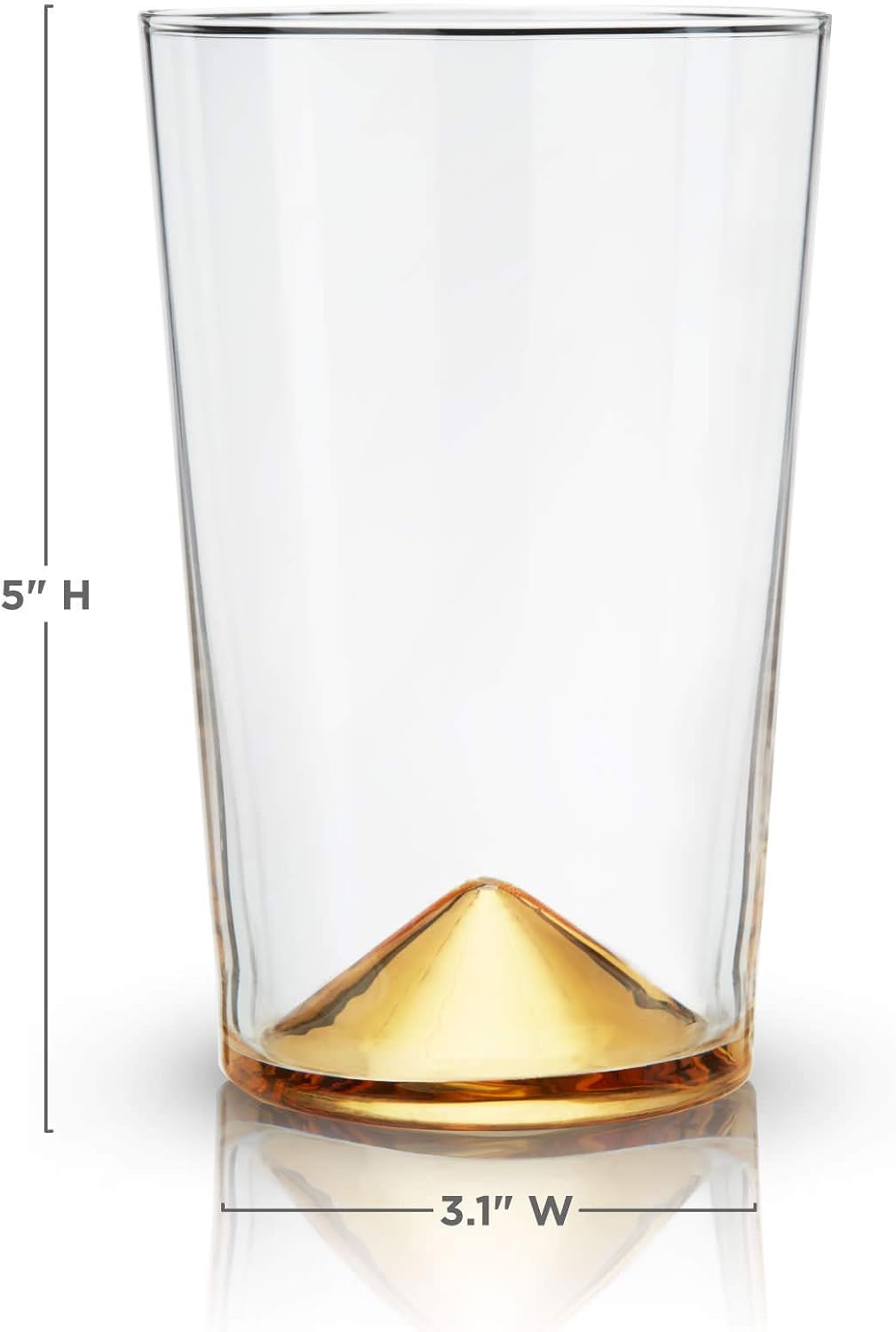 Vasos Highball con Base Angular Dorada