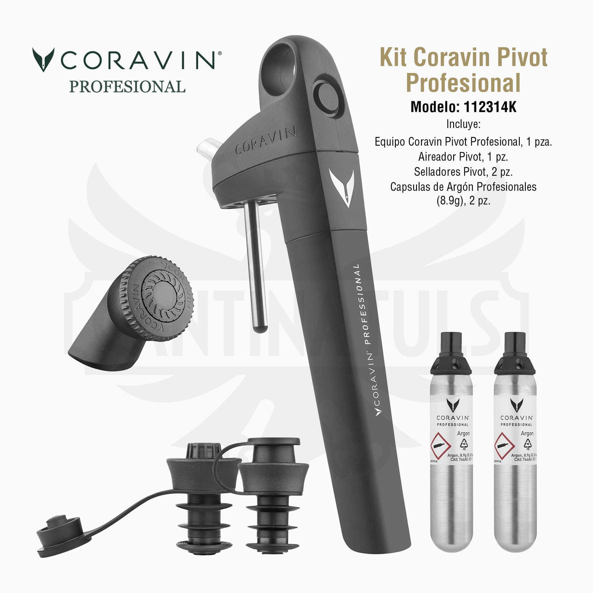 Coravin Kit Pivot Profesional Cantina Tuls