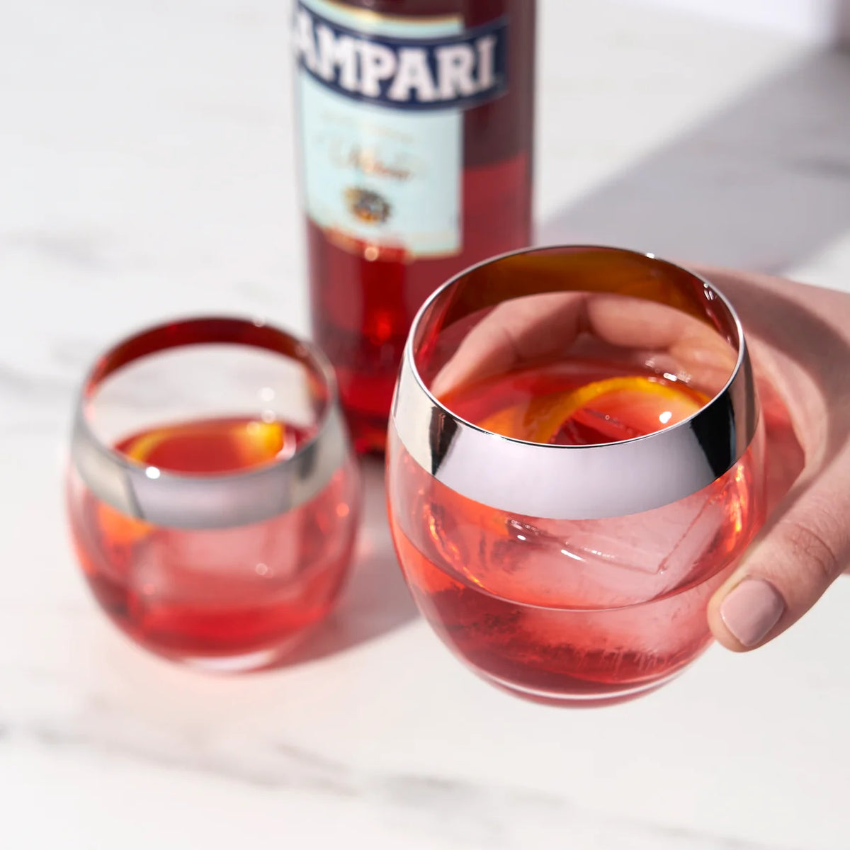 Vasos Old Fashioned con Borde Cromado