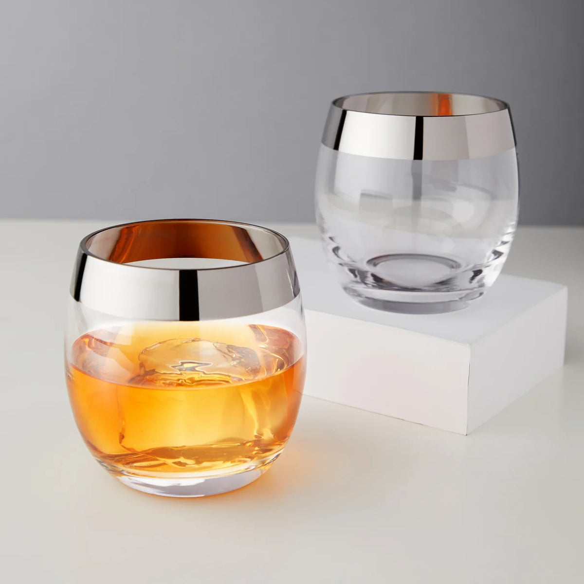 Vasos Old Fashioned con Borde Cromado