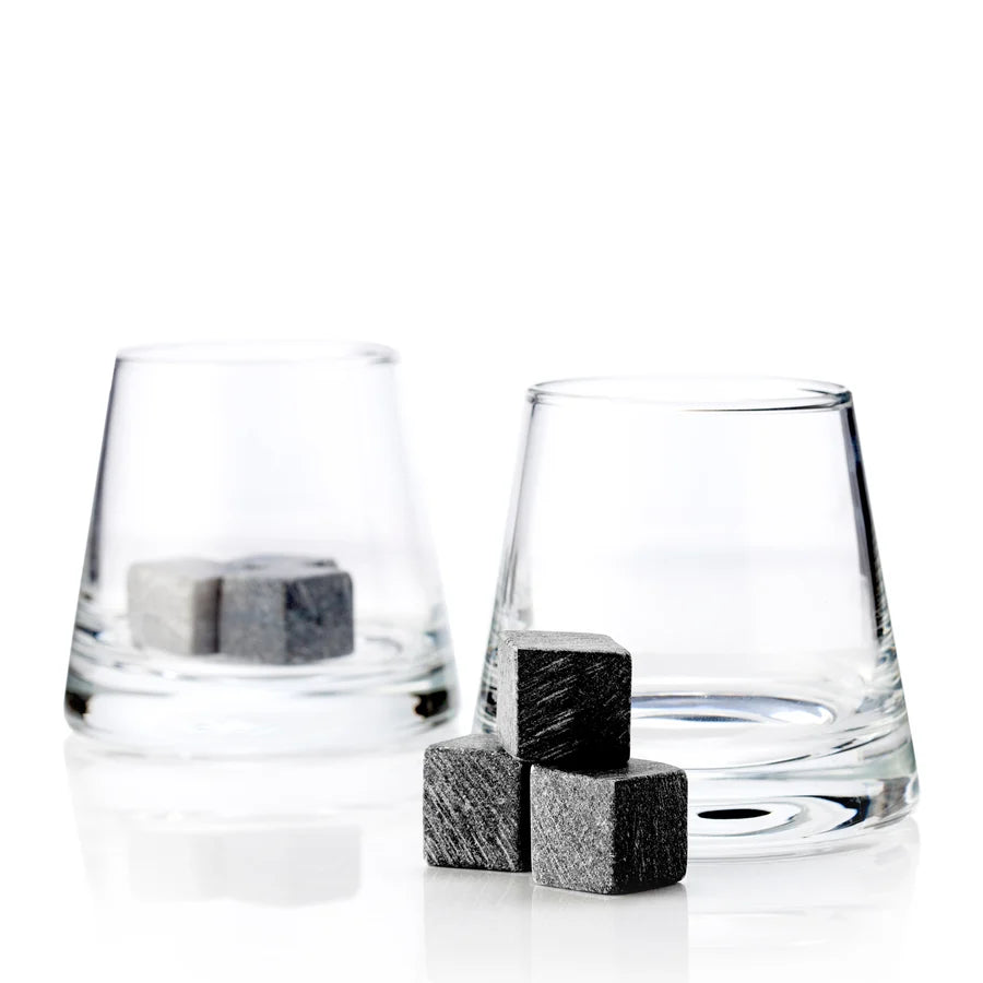 Set de Piedras de Esteatita para Whisky con Vasos Old Fashioned